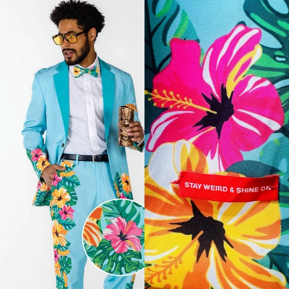SHINESTY HIBISCUS Floral Hawaiian Derby Men’s Blazer NWT Size 56 - Picture 1 of 16